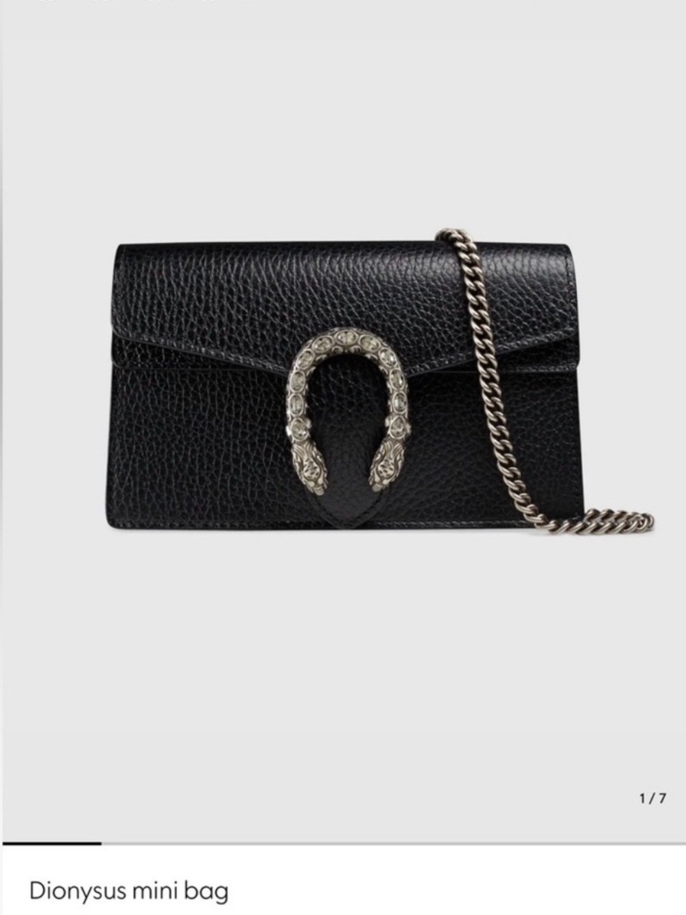 Gucci Dionysus Mini Black Leather Chain Shoulder Bag
